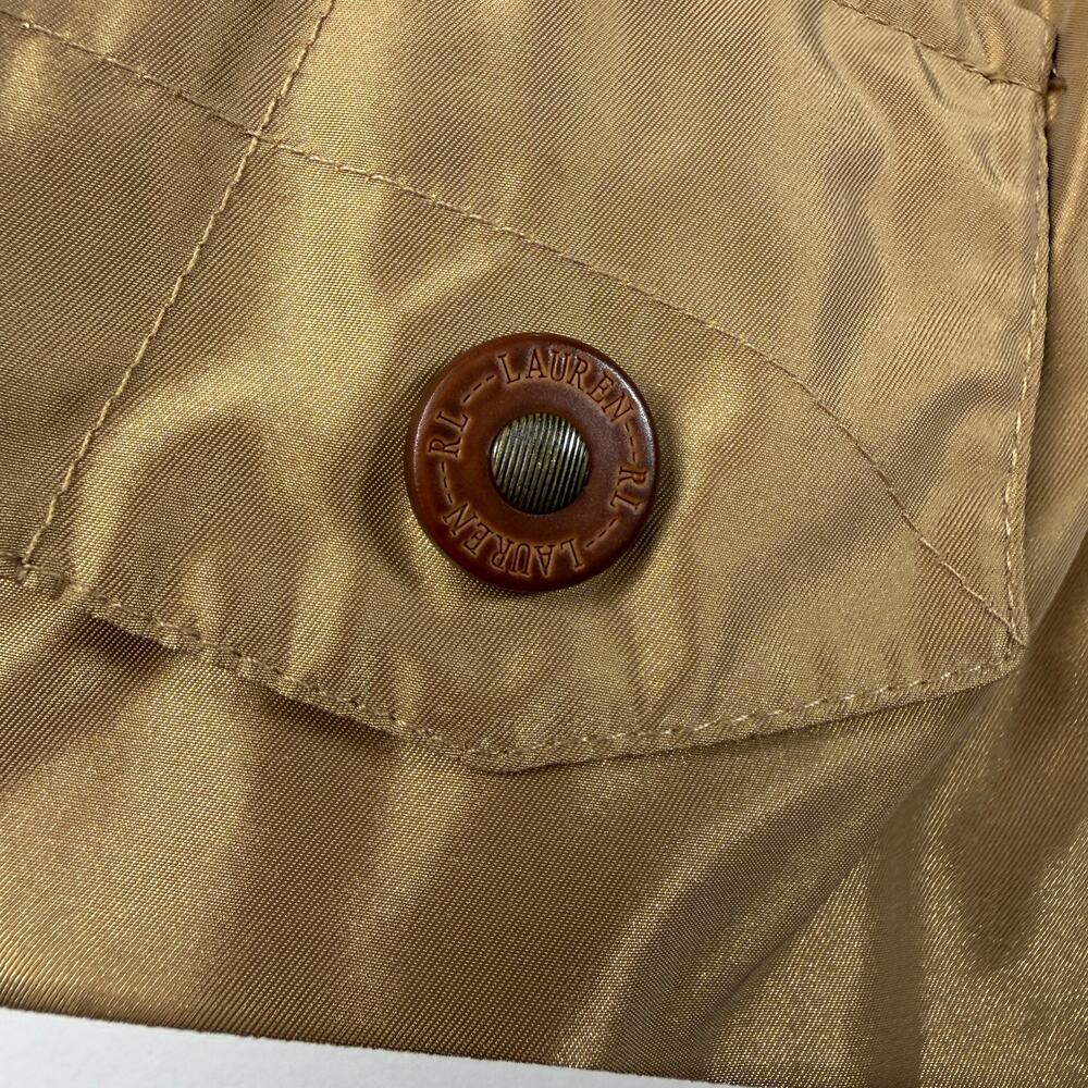 Lauren Ralph Lauren Utility Vest Women L Tan Belted Safari Cargo Sleeveless - Picture 11 of 16